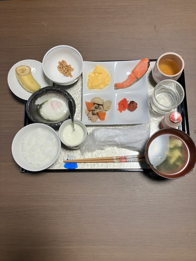 炒り玉子、塩鮭など